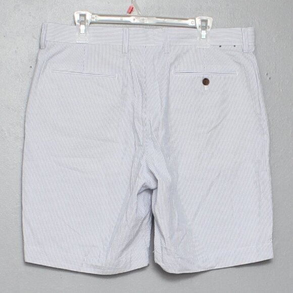 J crew factory blue and white striped seersucker cotton shorts - Picture 3 of 6